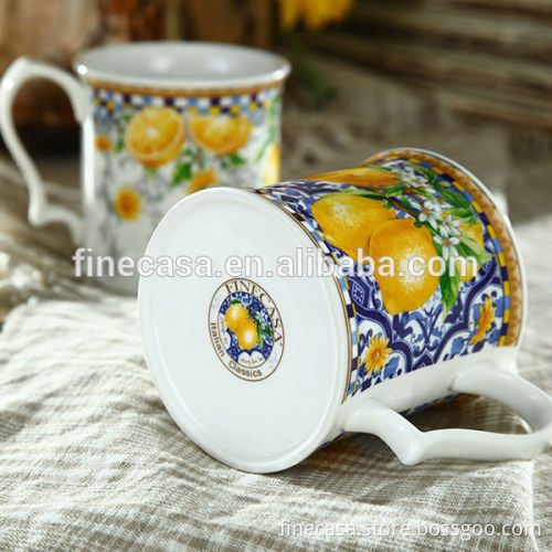 12OZ Elegant New Bone China Thick ceramic mug
